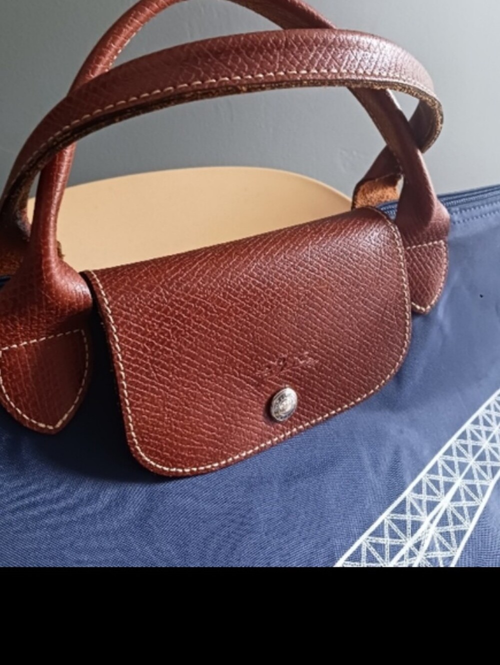 Longchamp Eiffel Tower Blue/ Brown Travel Bag - Picture 14 of 16